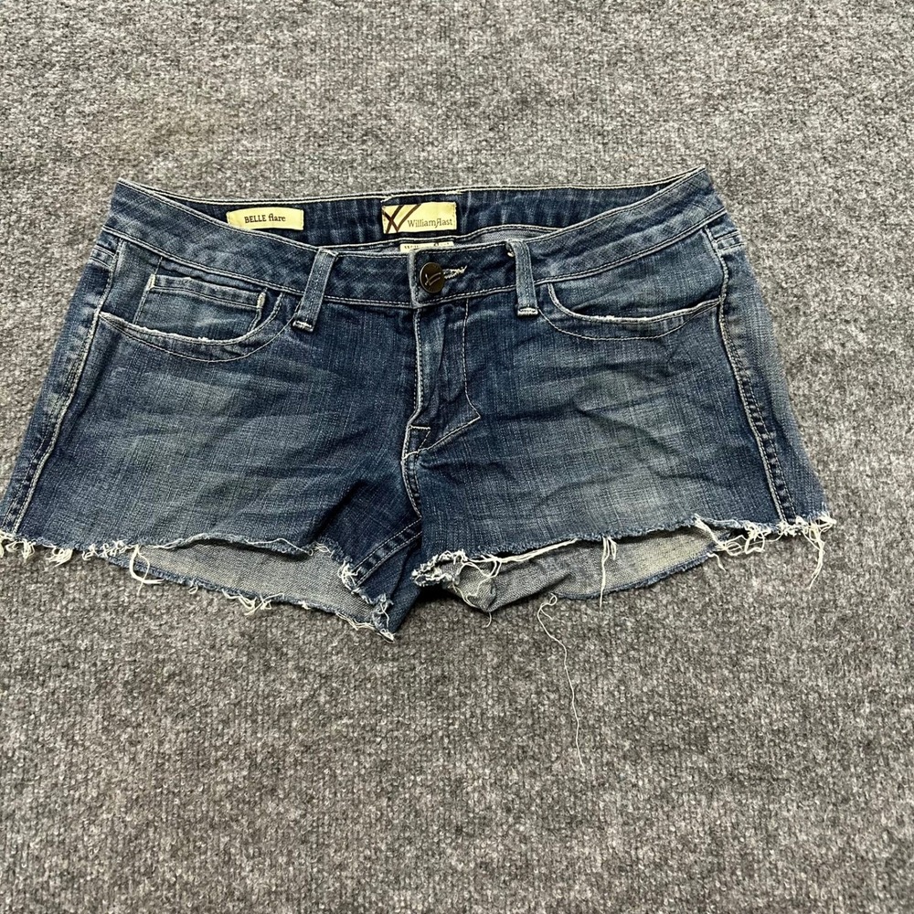 William Rast Shorts Womens Size 28 Blue Denim Cotton Cut Off Raw Hem USA Made